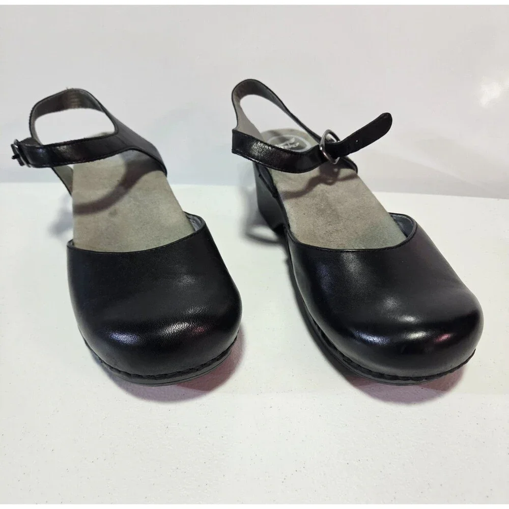 Dansko Sam Mary Jane Closed Toe Sandals Black Leather EU41 US 10.5-11 - Picture 3 of 7